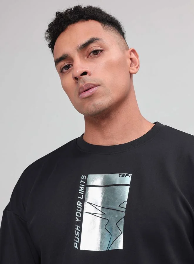 Technosport 4-Way Stretch Printed Sweatshirt by Styli