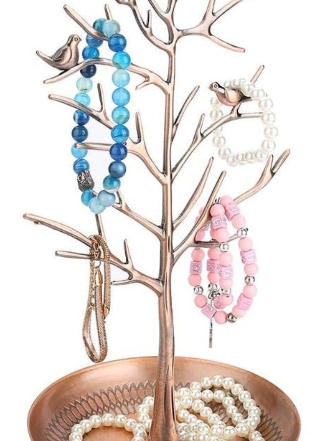 WYBOT Jewelry Hanger Stand, Exhibitor for jewels, Stand earrings rings bracelets organizer for jewelry tree design(Antique Brass)  - Image 1