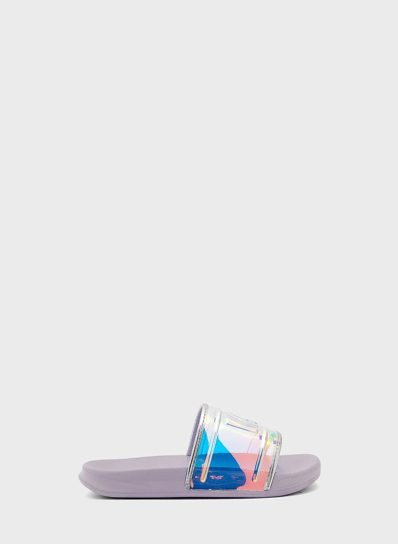 Michael Kors Youth Jett Iridescent Slides