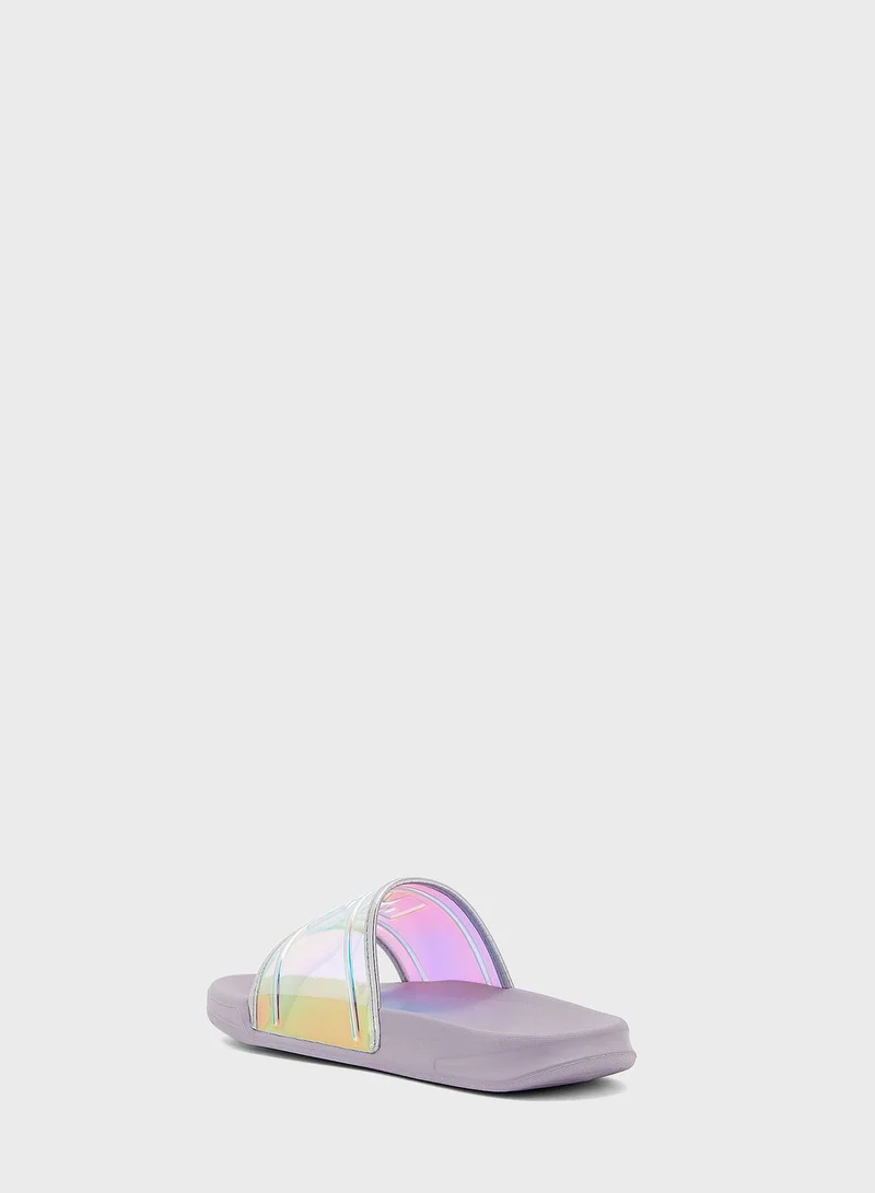 Michael Kors Youth Jett Iridescent Slides