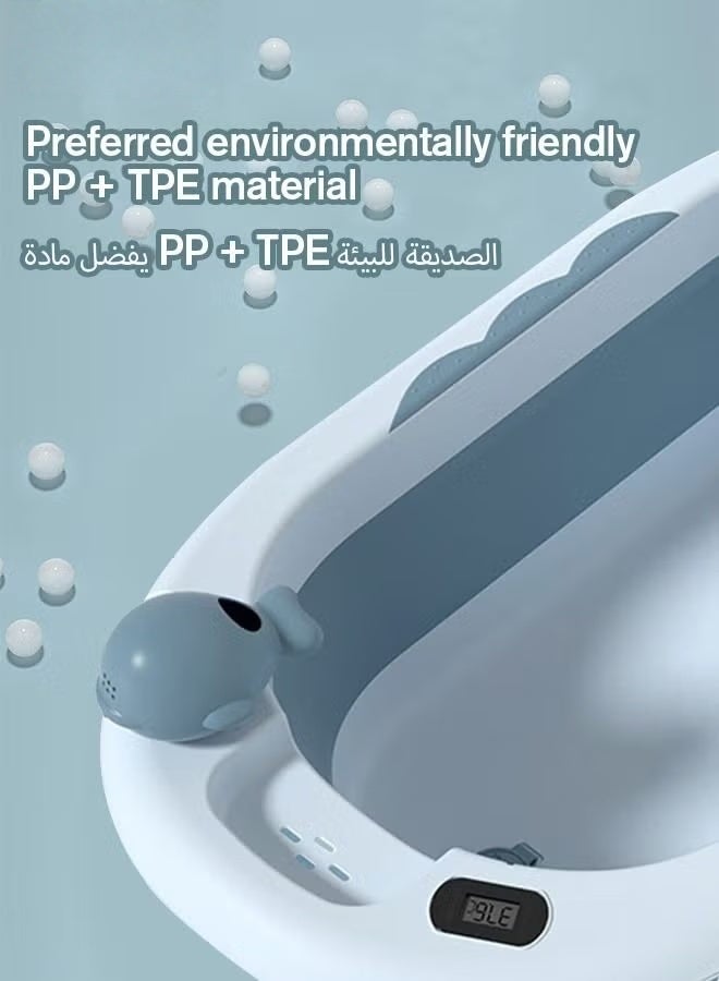 13 قطعة حوض استحمام قابل للطي للأطفال مع مستشعر درجة الحرارة + وسادة حوض الاستحمام + قبعة الاستحمام + كوب شامبو لغسل الشعر *1 + ألعاب البط *4 + كرات المحيط *5 - Image 5