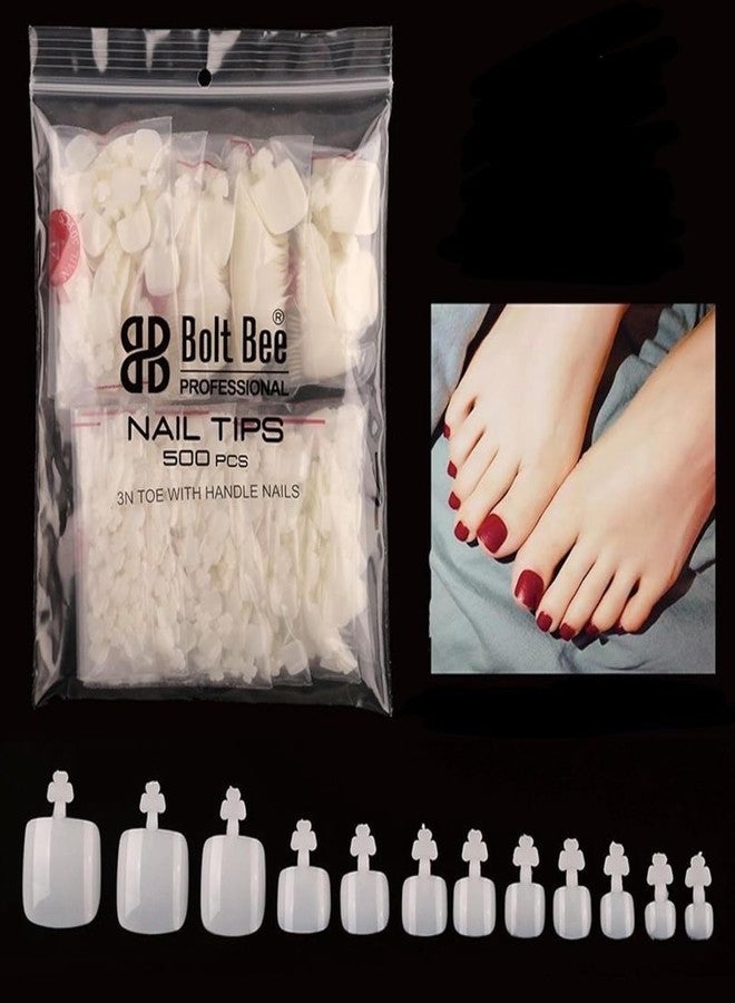 Brille Bee Fake Toenail Tips, 500PCS False Nails Artificial, DIY False Toe Nails Fake Nails for Nail Art Toenail Tips for Woman DIY False Toenails Kit Pedicure at Home - Image 3