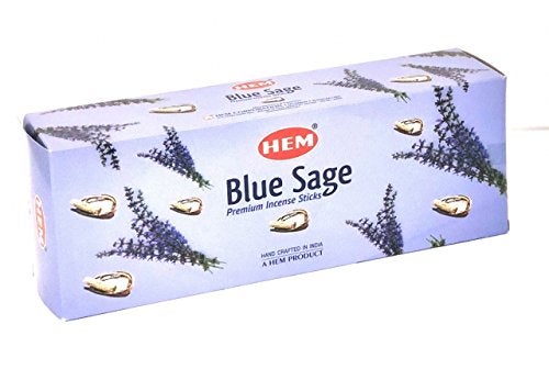 Hem Blue Sage Incense Sticks 120 Sticks 6 Boxes Inside 9 Inches Long 20g per Box for Meditation Rituals Promotes Relaxation and Rejuvenation