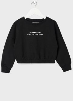 Infant Contrast Text Sweatshirt