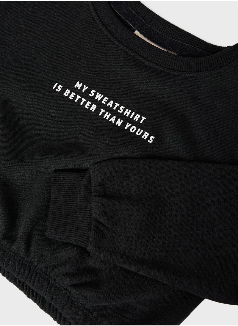 ONLY Infant Contrast Text Sweatshirt