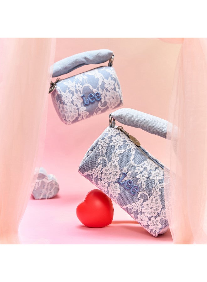 LEE Mini Lace Steamed Bun Bag Embroidered Aesthetic Girl's Bag, Student Exquisite Versatile Handbag Crossbody Phone Bag - Image 2