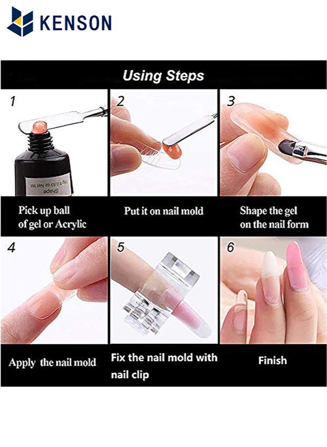 كِينْسُون Poly Gel Quick Building Nail Tips Clip, with 100 Pcs Nail Moulds for Quick Building Polygel Nail Extension Set Extension Clip Clamp Extension UV LED Builder DIY Manicure 10 Pcs - Image 5