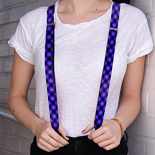 Buckle Down Buckle-Down unisex adults Buckle-down - Buffalo Plaid Suspenders, Multicolor, One Size US - Image 2