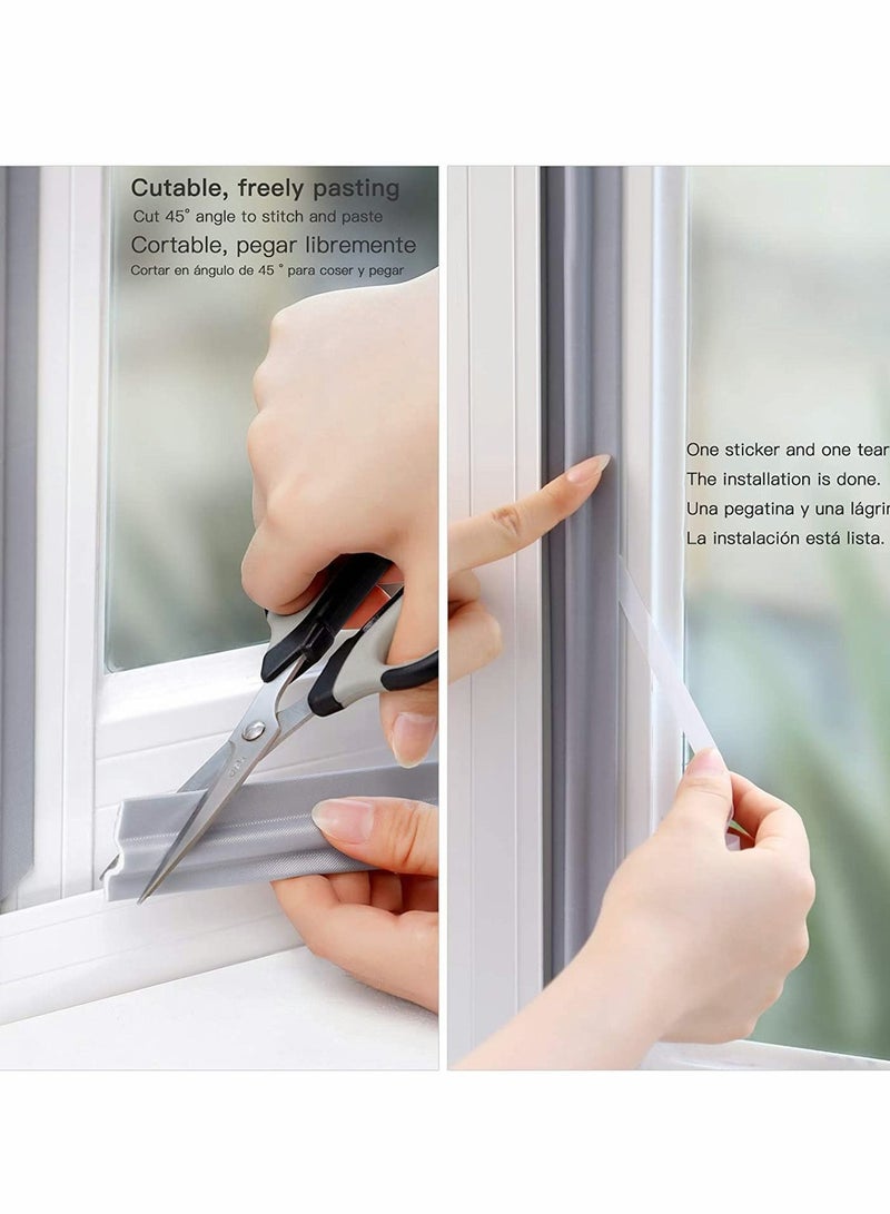 Y&D 2 Packs Draft Stopper Sweep, Door Weatherproofing Stripping, Window Seal Strip Self-Adhesive Soundproof Cuttable, Wear-Resistant, Weather Length 13.12Ft - Image 2