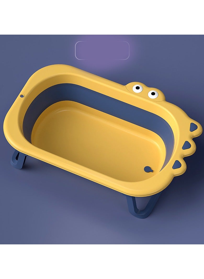 فول جوي حوض استحمام قابل للطي للأطفال مع قاعدة مضادة للانزلاق، وسدادة مياه تستشعر درجة الحرارة، وحوض استحمام قابل للتثبيت على الحائط للأطفال الصغار من عمر 0 ​​إلى سنتين، 76*54*42.5 سم - Image 2