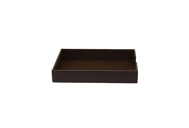 AZYEEA Paper Tray Document Organizer, Rectangular Office Table Accessories, Stationary File Tray - Brown - Image 4