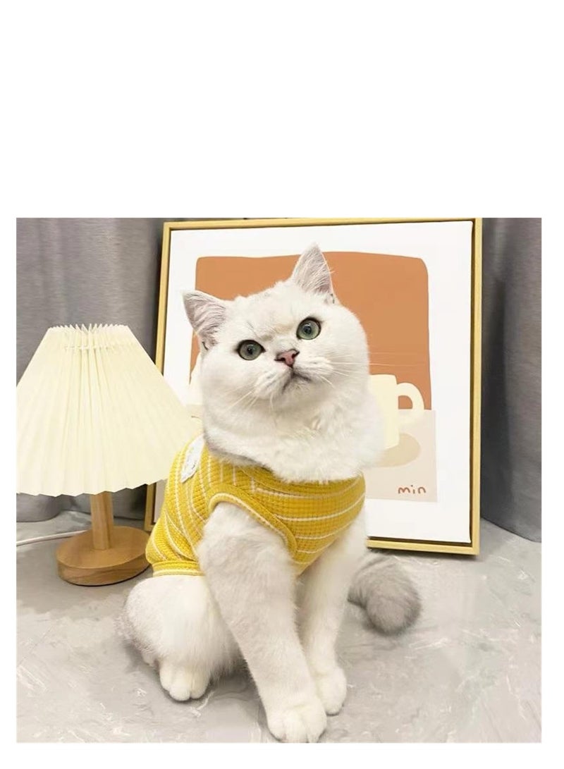 SOLARAE Dog Shirt Cute Dog Clothes for Girl Female Small Dogs Summer Puppy Clothes Tshirt Outfits Pet Clothes Dog Shirt Cat Clothes Breathable T-Shirt Outfit for Small Medium Dog Kitten Yellow S - Image 2