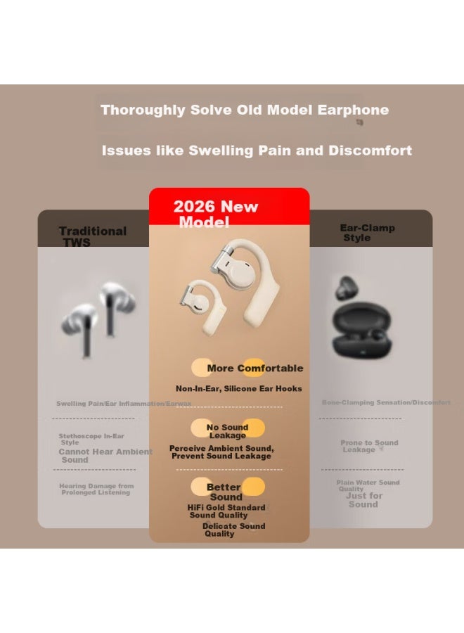 Oksj Metal Body Hanging Ear Bluetooth Earphones Bone Conduction Open-ear Wireless Clip-on Sports Business Noise-cancelling Huawei Directional Sound Transmission - Image 4