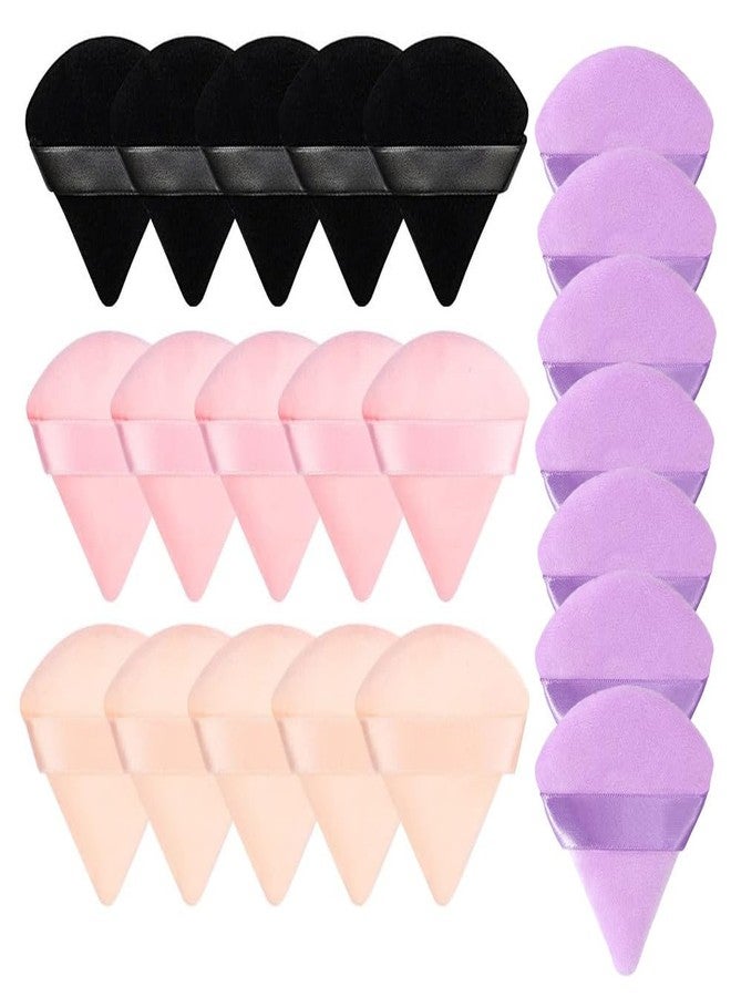 DATNASAYAD 22 Pieces Triangle Cosmetic Loose Powder Puffs Washable Reusable Soft Plush Foundation Sponge for Face Body Wet Dry Makeup Tool- Multicolor Pack of 22 - Image 1