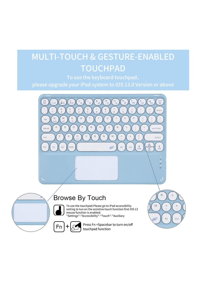 Aookay - [3 in 1] Arabic and English Keyboard Case for Xiaomi Pad 6/6 Pro 11.0 inch Tablet with Mouse, Folio Keyboard Case Cover with Cute Round Key Wireless Detachable TouchPad Keyboard & Mouse, Black - Image 1