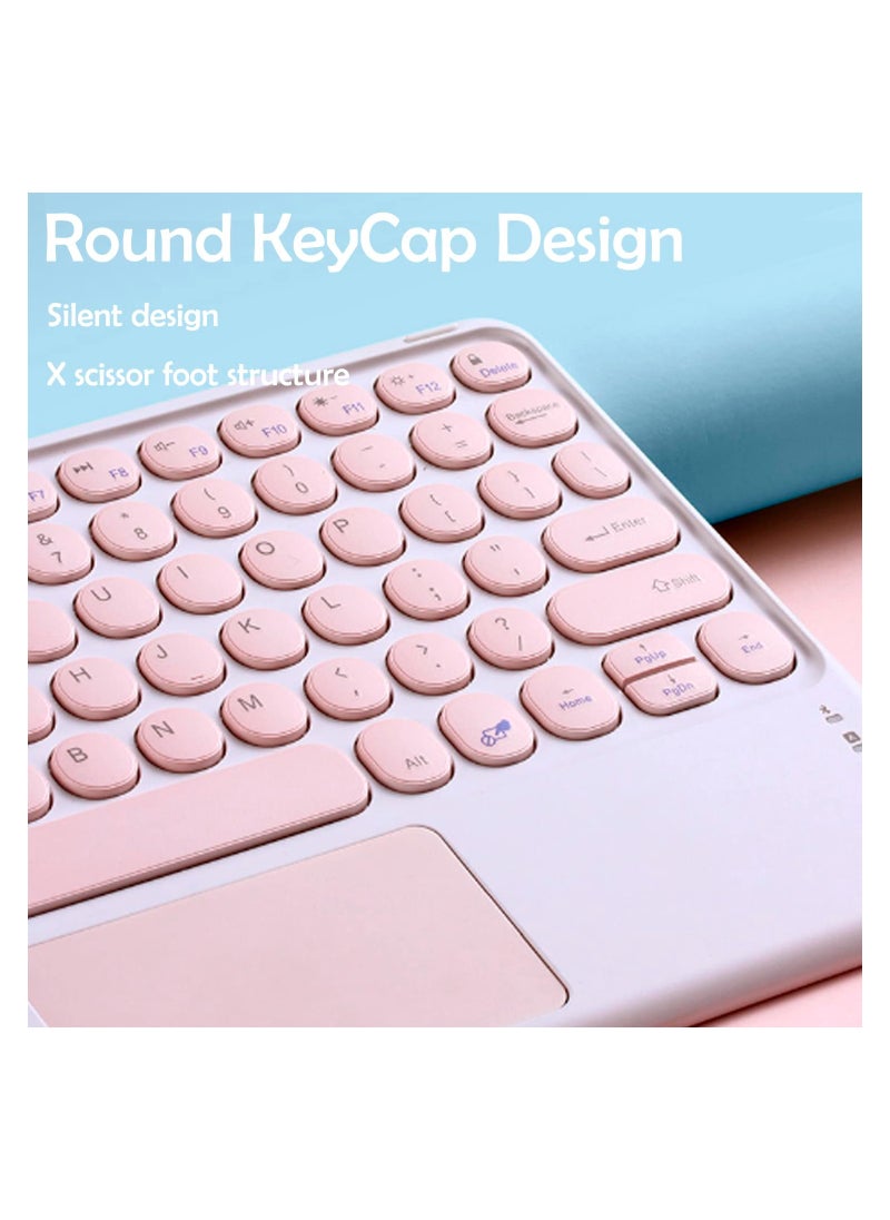 Aookay - [3 in 1] Arabic and English Keyboard Case for Xiaomi Pad 6/6 Pro 11.0 inch Tablet with Mouse, Folio Keyboard Case Cover with Cute Round Key Wireless Detachable TouchPad Keyboard & Mouse, Black - Image 1