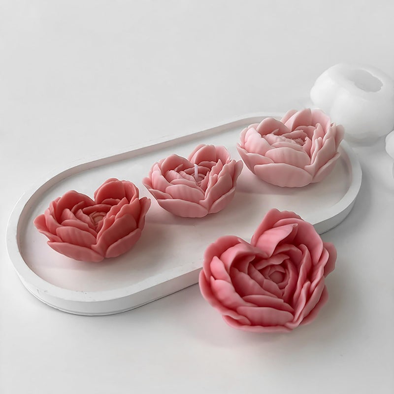 2 Pack Flower Mold 3D Flower Candle  Resin Casting Silicone Molds for Home Decor  Candle Making Wave Spiral Mold