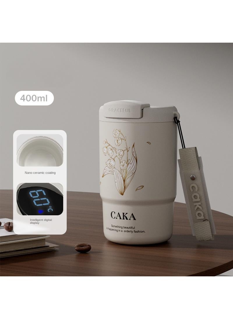 Y&D Intelligent Temperature Measuring Coffee Cup Ceramic Liner Insulation Cup High Appearance Portable Cup 400ml - Image 1
