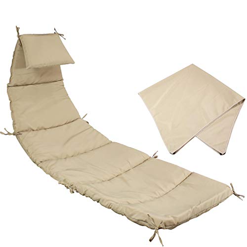Sunnydaze Hanging Chair Cushion Replacement and Floating Umbrella Fabric Only  Curved Hanging Lounge Chair Cushion Replacement  Beige