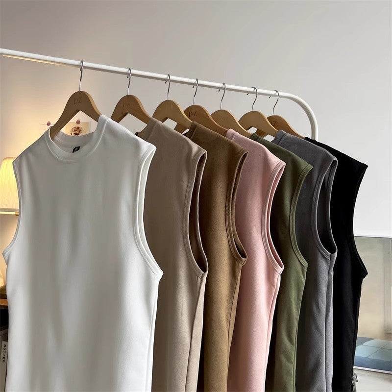 [Suede] American Heavyweight Sleeveless Vest Men'S Summer Handsome Trendy Brand Sports Fitness Vest T-Shirt - Image 2