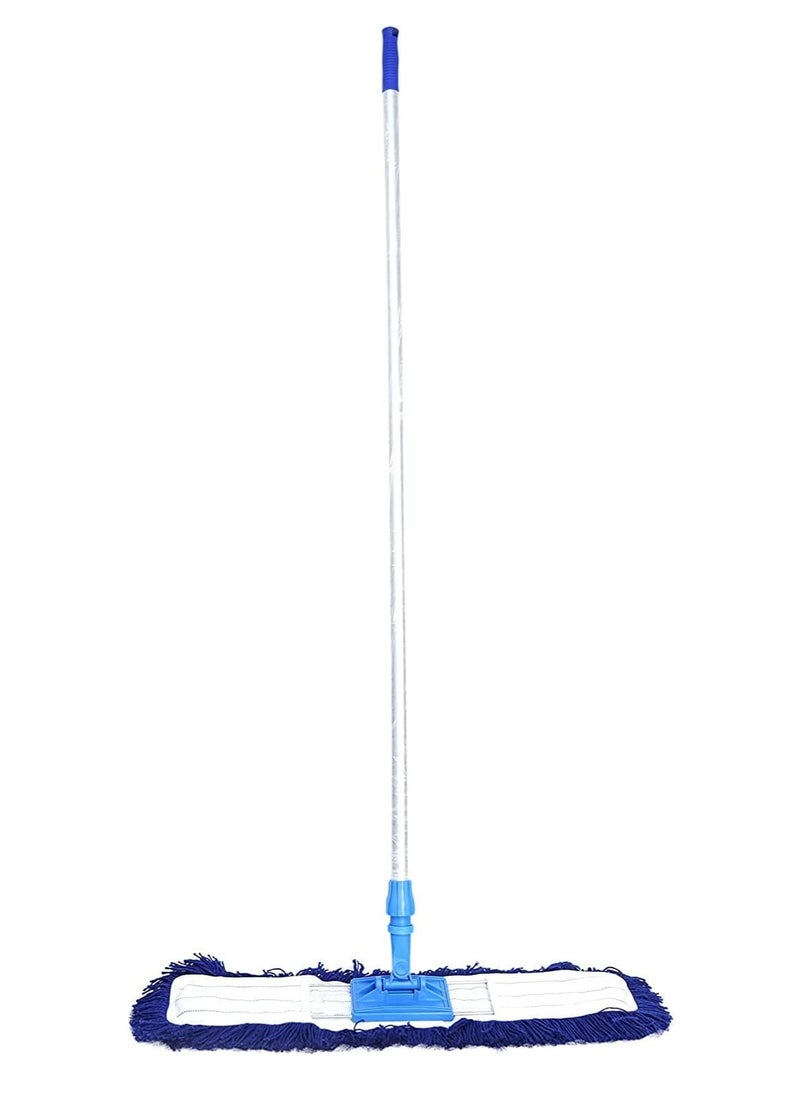 Dust Control Floor Cleaning Mop | Reusable Washable Cotton Flat Mop Head | Wet & Dry Functionality | Long Aluminum Handle | Swivel 360 Rotating Head | Suitable For All Hard Surfaces | 60 CM - pzsku/Z3146286CD889F3CC9407Z/45/_/1729265606/3308116e-7a93-4724-b032-612ac58d834e