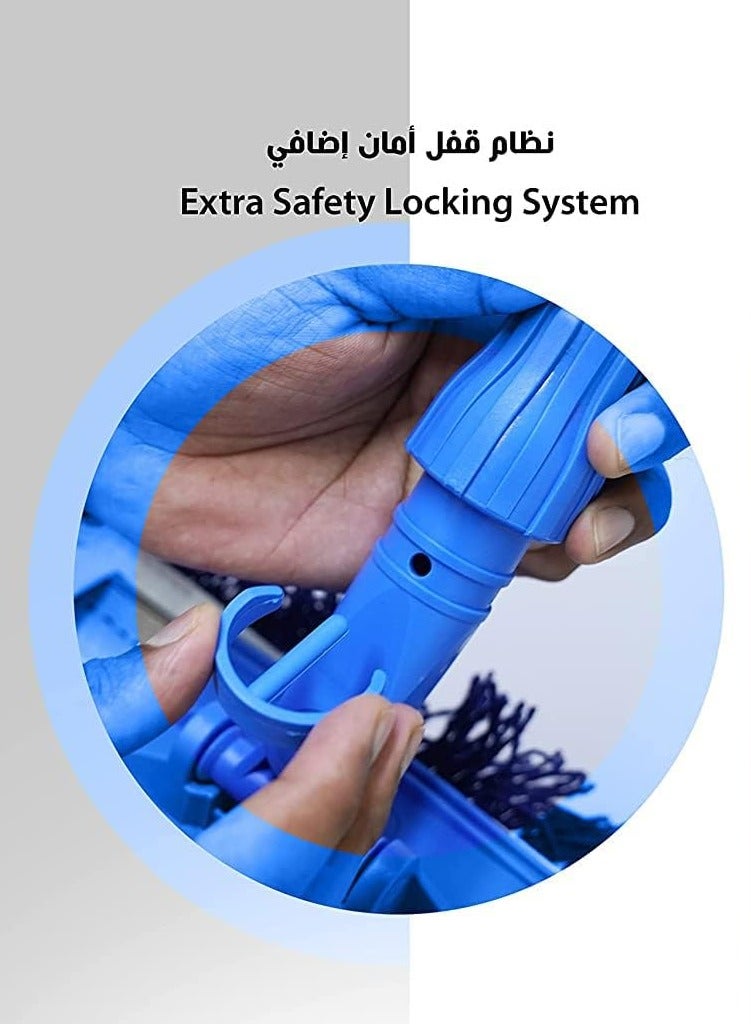 Dust Control Floor Cleaning Mop | Reusable Washable Cotton Flat Mop Head | Wet & Dry Functionality | Long Aluminum Handle | Swivel 360 Rotating Head | Suitable For All Hard Surfaces | 60 CM - Image 5