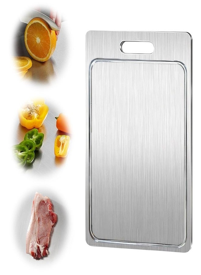IGRARK New Titanium Cutting Board with Grooves, Cutting Boards For Kitchen, Double-Sided Food-Grade Titanium Cutting Board For Cutting Meats, Fruits And Vegetables (9.84x5.9in) - Image 1