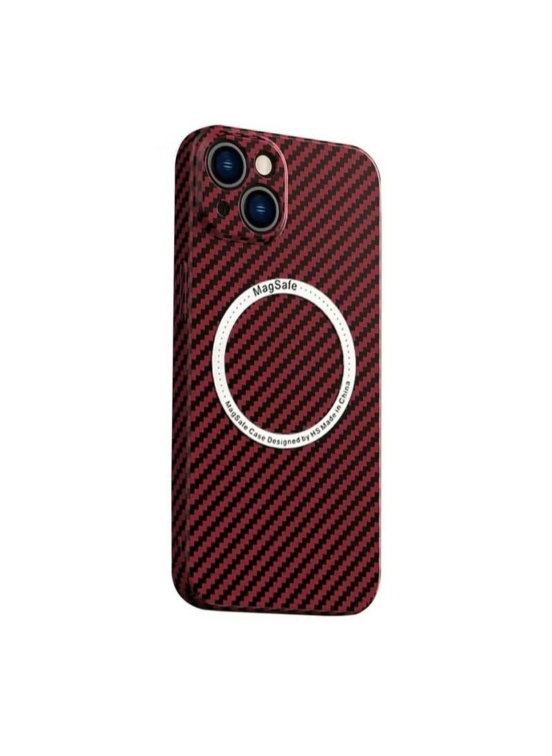 X-level IPhone 15 Plus Case Compatible With MagSafe Support Wireless Charging Ultra Thin Slim Shockproof Carbon Fiber Texture Plastic Hard Back Phone Accessories Cover Iphone 15 Plus  - Image 1