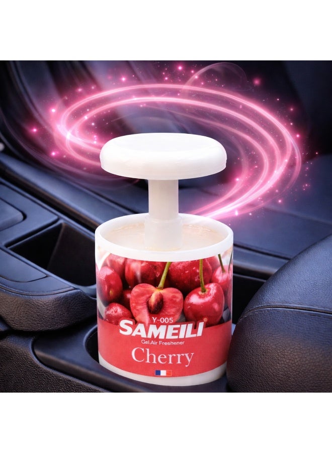 ساميلي مجموعة من 4 قطع من معطر جو جل ساميلي برائحة الكرز Y-005، قابل للتعديل عن طريق السحب للتحكم في الرائحة، معطر جو جل يدوم طويلاً للسيارة، وحامل الأكواب، والمنزل، والمكتب - Image 5