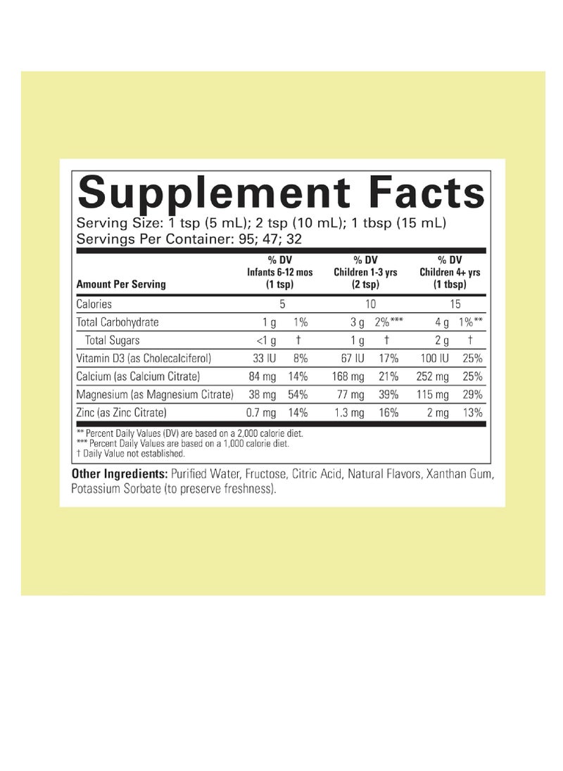 CHILDLIFE Liquid Calcium Magnesium Supplement - Supports Healthy Bone Growth for Children, Contains Calcium, Magnesium, Zinc, & Vitamin D3, All-Natural, Gluten Free & Non-GMO  - Image 2