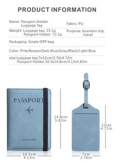 Showday Passport Wallets Travel Holder Set, Honeymoon travel Luggage Tags,Slim Passport Case Covers for Wedding Bridal Shower Gift Mr and Mrs Luggage Tags Couples Passport Holder Set (Blue)  - Image 3