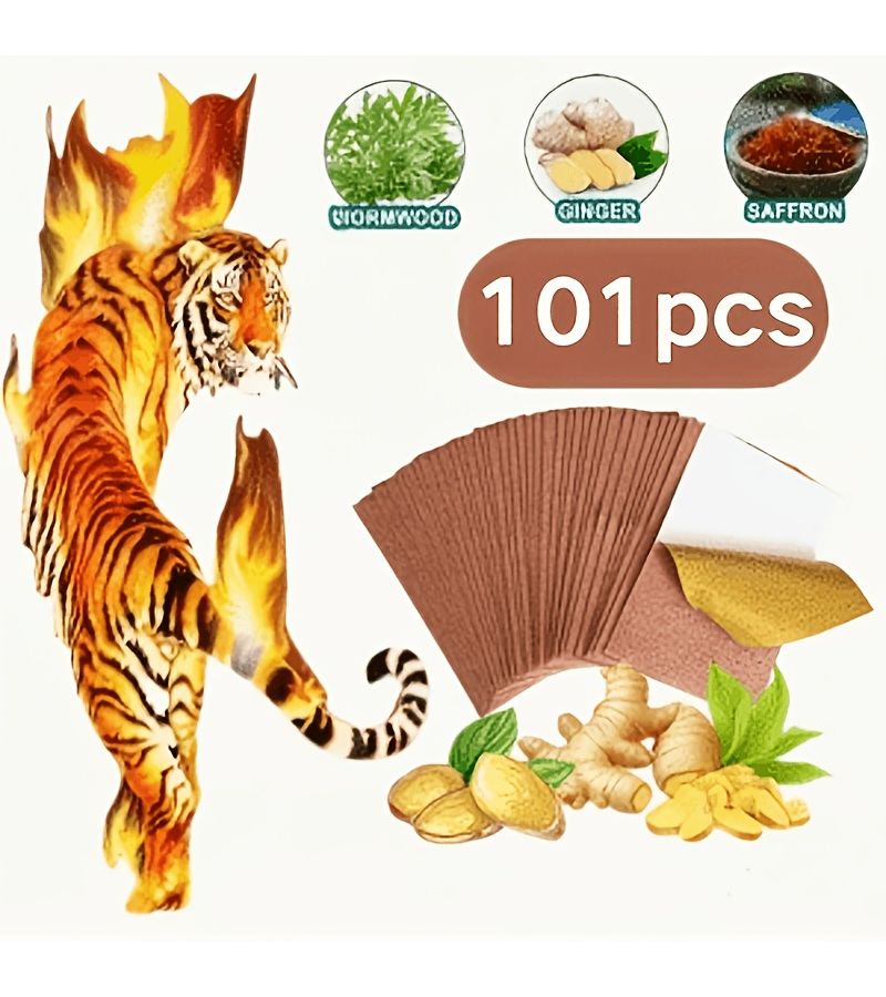 51pcs Self Heating Patches Ginger Based Non Electric For Back Knees Neck And Shoulders Hot Cold Relaxation Ergonomic Patches - Image 5