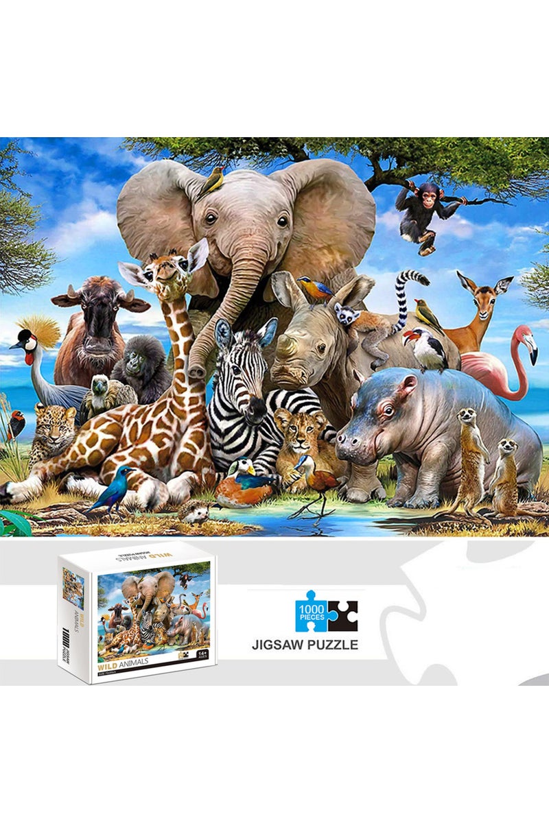 1000pcs Animal World 1000 Pieces Animal World Jigsaw Puzzles for Adults Home Decor Games Family Fun