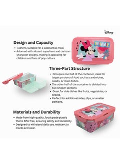 Disney Stor Rectangular Food Container With Removable Compartments 1190 Ml
Minnie Mouse Being More Minnie  - Image 4