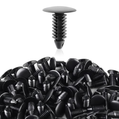 AUTOKAY 100Pcs 8mm Bumper Clips Auto Car Hole Plastic Rivets Fastener Retainer Clips Fender Push Pin Fits for GM 1605396 1595864 for Chrysler 6030441 for Ford 388577S W705589S300