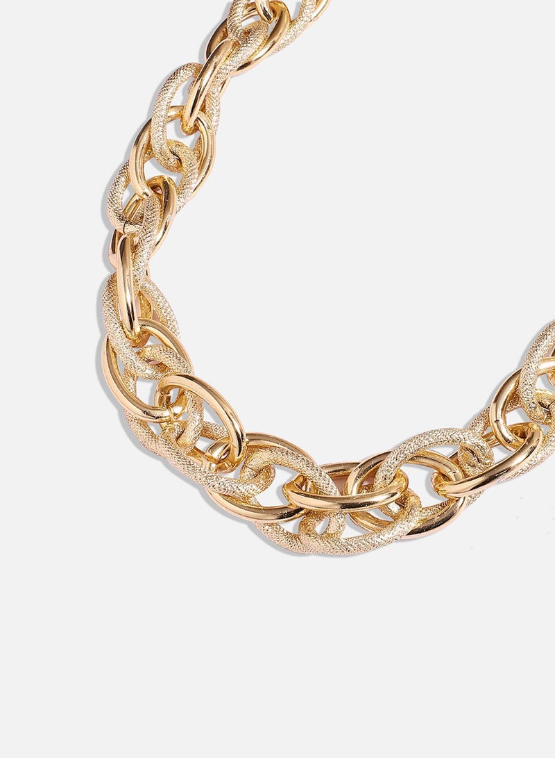 SOHI Textured Chain Link Artificial Necklace Jewellery - Image 5