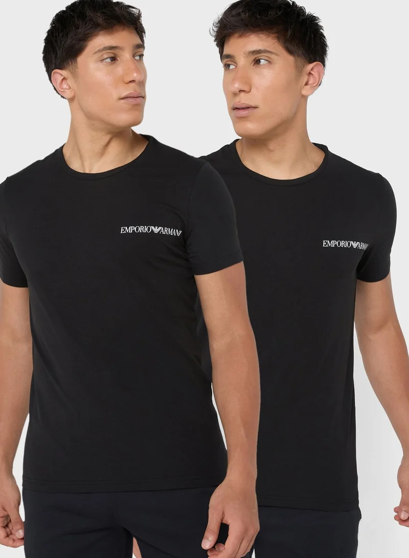 EMPORIO ARMANI 2 Pack Logo Crew Neck T-Shirt