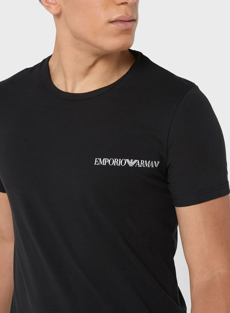 EMPORIO ARMANI 2 Pack Logo Crew Neck T-Shirt