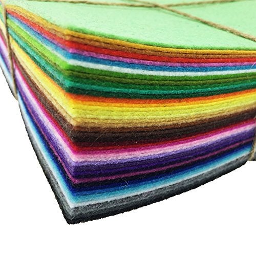 flic-flac 42pcs 6 x 6 inches (15cm x 15cm) Felt Fabric Sheet Assorted Color Felt Pack DIY Craft Squares Nonwoven - Image 4