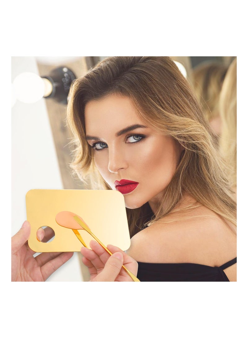 KASTWAVE 6 in 2 Sets Makeup Mixing Palette, Gold Acrylic Cosmetic Palette with Korean Makeup Spatula Tool for Mixing Foundation Eye Shadow Lipsticks Nail Art - Image 3