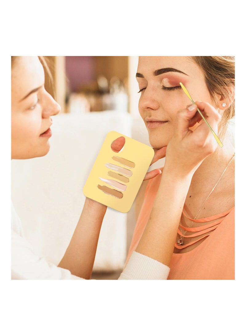 KASTWAVE 6 in 2 Sets Makeup Mixing Palette, Gold Acrylic Cosmetic Palette with Korean Makeup Spatula Tool for Mixing Foundation Eye Shadow Lipsticks Nail Art - Image 5
