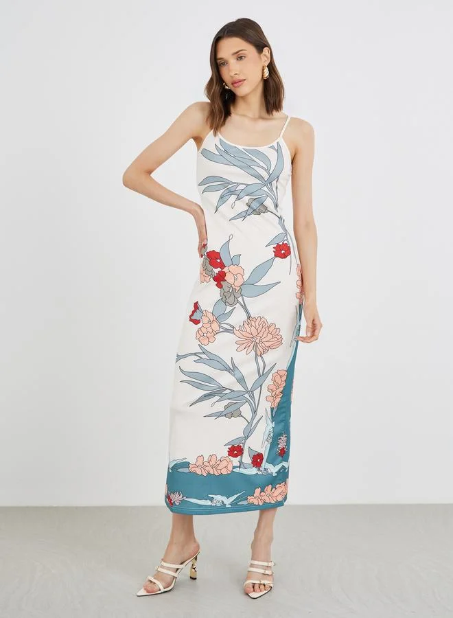 Take Two Take Two Floral Print Cami Shift Maxi Dress