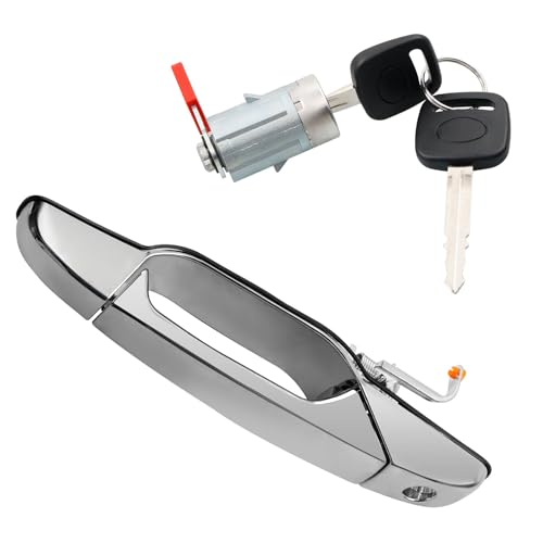 Gledewen Exterior Chrome Door Handle Front Left Driver Side with Lock Cylinder and 2 Keys Compatible with 2007 2013 Chevy Avalanche Silverado Tahoe GMC Sierra Yukon Cadillac Escalade Replaces 20828258 - Image 1