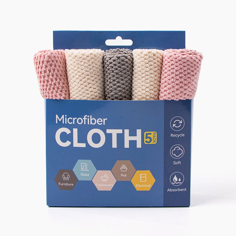 Generic Thickened Microfiber Kitchen Towel Corn grain five boxed 