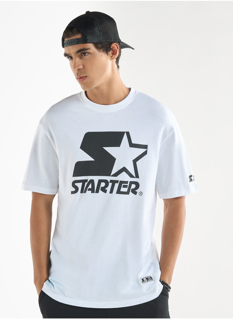 STARTER Starter Logo Print Crew Neck T-shirt with Short Sleeves  - Image 1