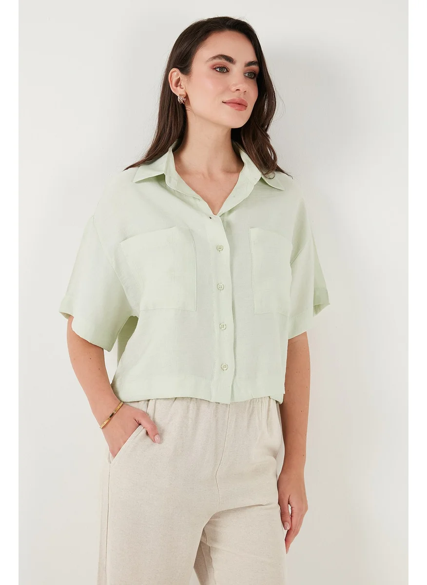 Lela Regular Fit Pocket Detail Short Sleeve Shirt Women's Shirt 6778568