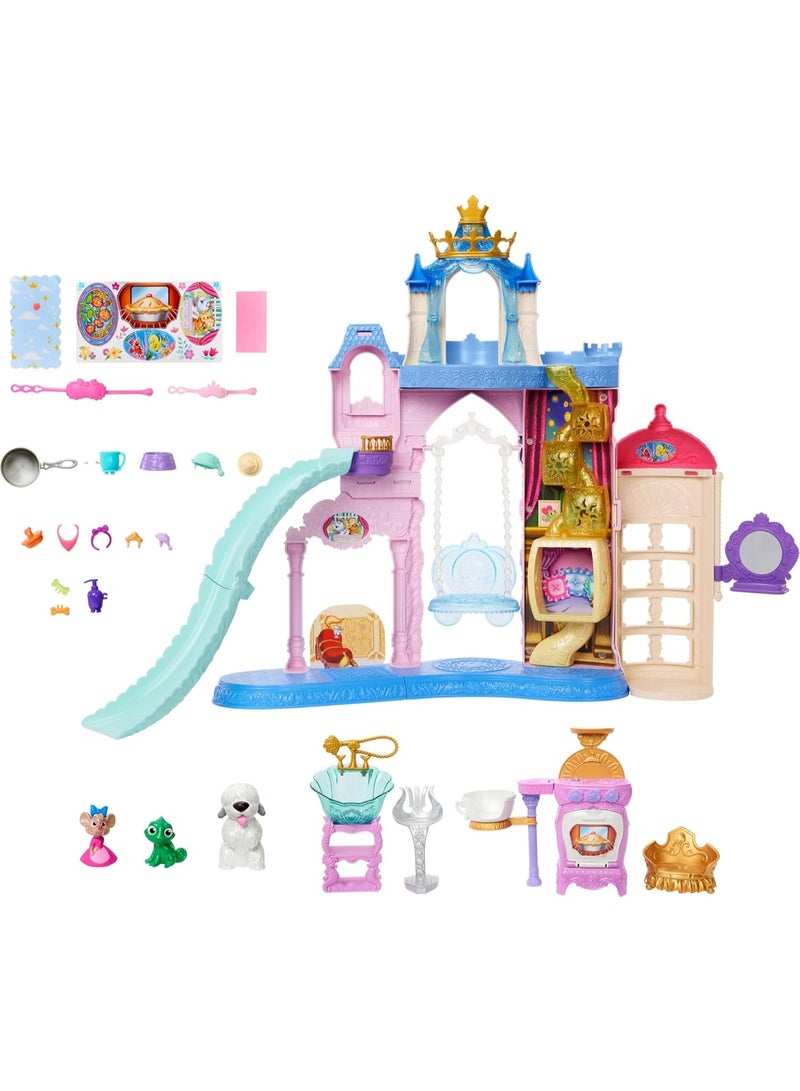 Mattel Brick shop Mattel Disney Princess Pet Castle Playset with 7 Play Areas, 3 Animal Friends, Furniture & 17 Accessories, 2+ ft Tall Pet Palace, Inspired by Movies, JBF96 - Image 3