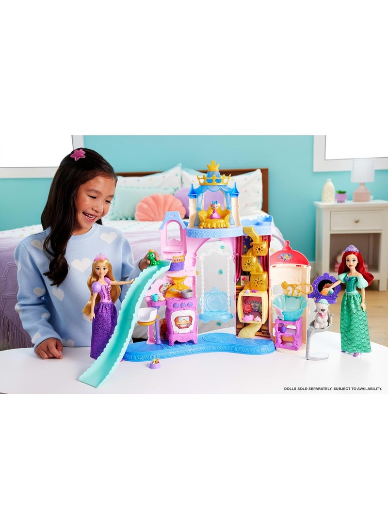 Mattel Brick shop Mattel Disney Princess Pet Castle Playset with 7 Play Areas, 3 Animal Friends, Furniture & 17 Accessories, 2+ ft Tall Pet Palace, Inspired by Movies, JBF96 - Image 5
