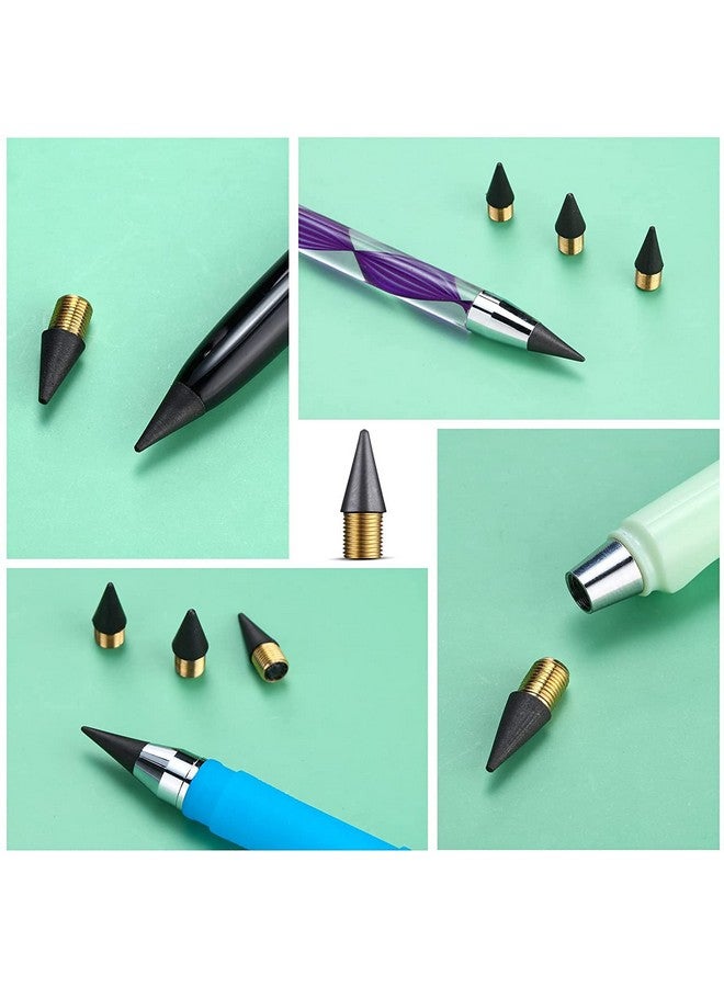 SHOPVILLA 6Pcs of Nibs with 1 Everlasting Inkless Pencil Replaceable Refill Inkless Pen Graphite Nib Metal Inkless Writing Pens Replacement Head Pencils(Multicolor) - Image 5
