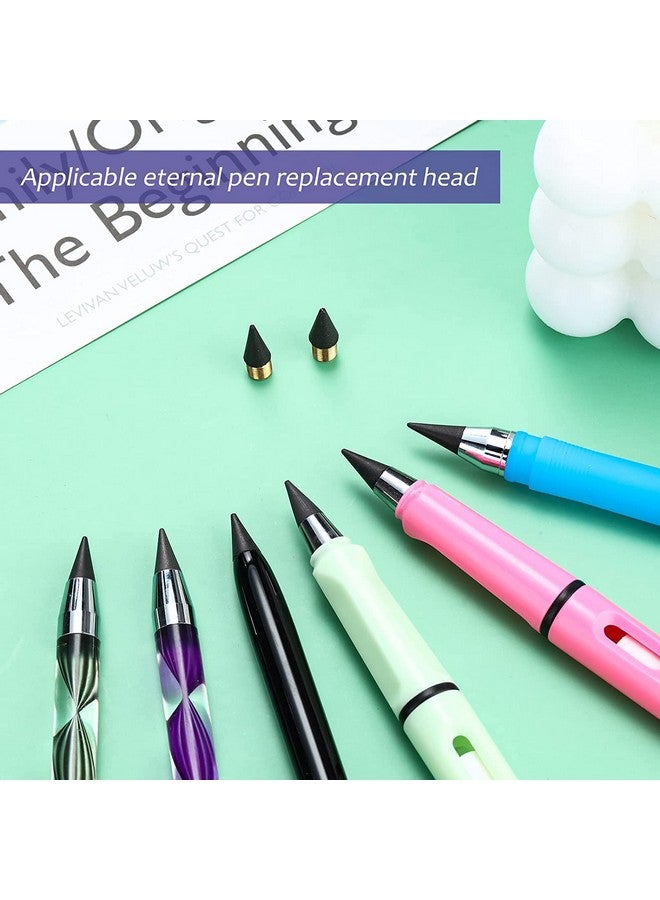SHOPVILLA 6Pcs of Nibs with 1 Everlasting Inkless Pencil Replaceable Refill Inkless Pen Graphite Nib Metal Inkless Writing Pens Replacement Head Pencils(Multicolor) - Image 3